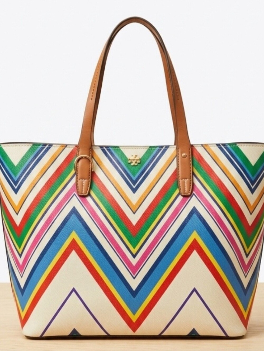 Tory Burch Chevron Multi color Satchel Handbag